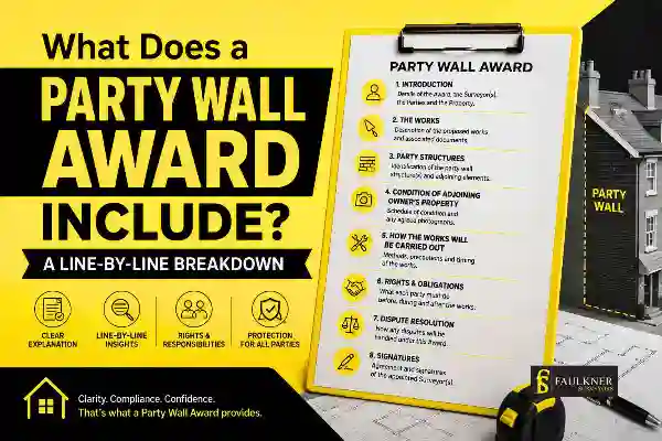 Party Wall Awards Explained Line-by-Line: What Property Owners and Neighbours Need to Know 1 What Does a Party Wall Award Include? A Line-by-Line Breakdown Reigate